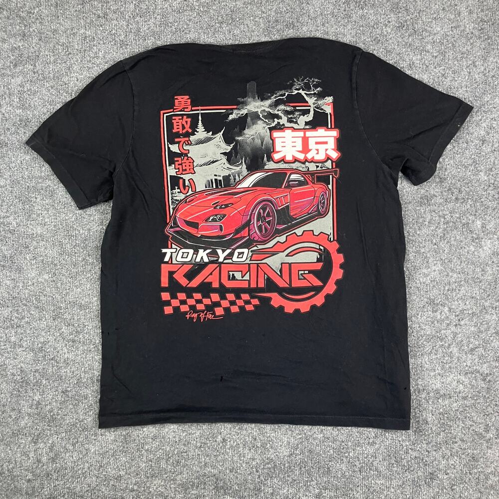 Ring of Fire T-Shirt Mens‎ Size 3XL Black Tokyo Racing Graphic Streetwear Tee